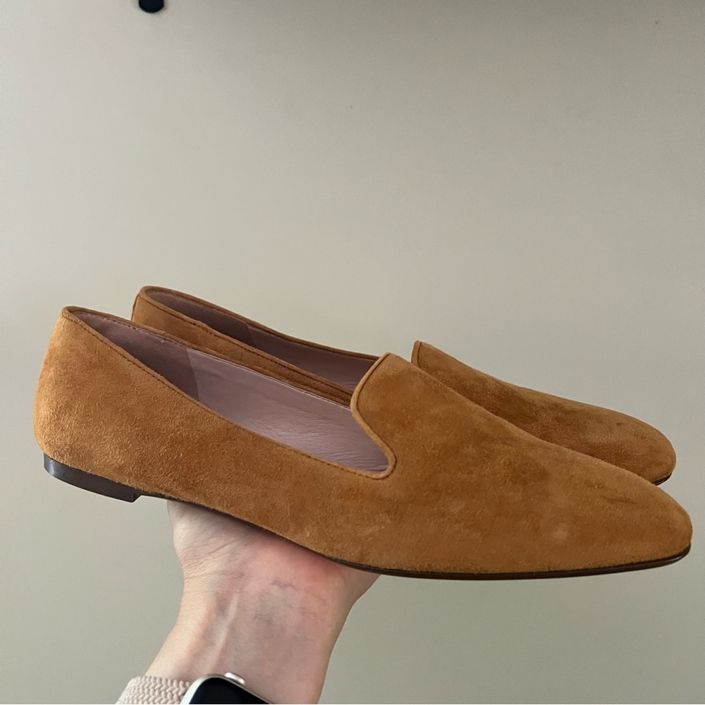 J. Crew Women's Suede Smoking Loafers in Camel